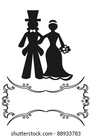 bride and groom silhouette