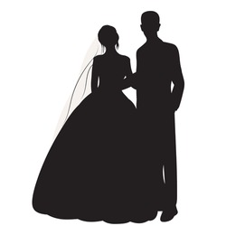 Bride And Groom Silhouette Design Isolated