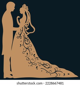 Bride und Groom Silhouette Hochzeitskuchen Topper.