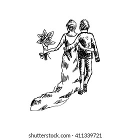 Bride and Groom Sketch