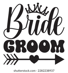 Bride Groom t-shirt design vector file