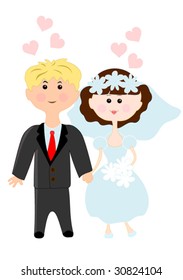 bride and groom vector