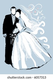 bride and groom vector