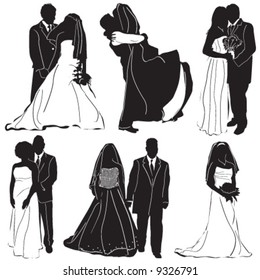bride groom vector