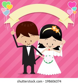 Bride and Groom Vector cartoon