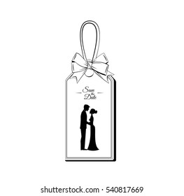 Bride And Groom. Vector Couples Silhouette for Wedding Invitation. Vector illustration isolated on white background