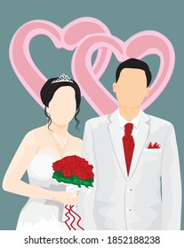 Bride and groom vector design
