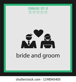 bride and groom vector icon
