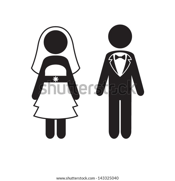 Bride Groom Vector Icons Wedding Concept Stock Vector (Royalty Free ...