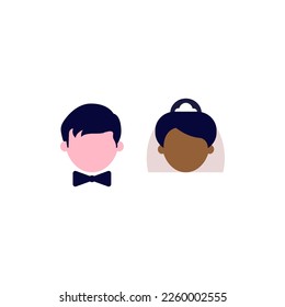 Bride and groom. Vector illustration.