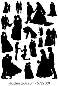 bride and groom vector (married people)