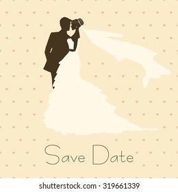 Bride And Groom. Vintage Style Background for Wedding Invitation