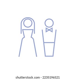 bride and groom wedding cake topper vector icon wedding cake