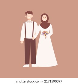 Bride and groom wedding couple illustration