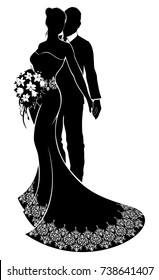 Bride Groom Wedding Couple Silhouette Bride Stock Illustration 652092316