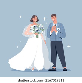 cartoon wedding couple