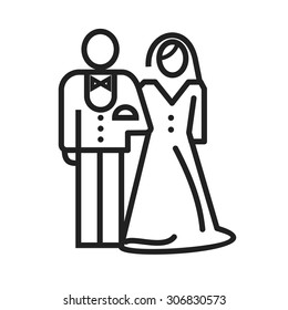 Bride, groom, wedding icon vector image. Can also be used for wedding. Suitable for use on web apps, mobile apps and print media.