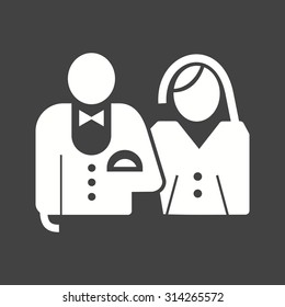 Bride, groom, wedding icon vector image. Can also be used for wedding. Suitable for use on web apps, mobile apps and print media.