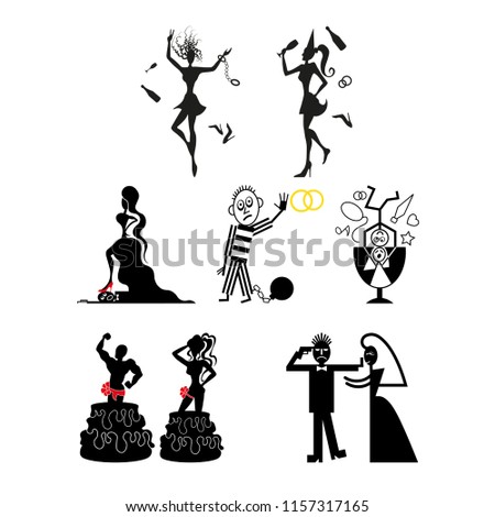 bride and groom, wedding icons emblems logo