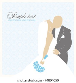 Bride and Groom. Wedding illustration.Vector