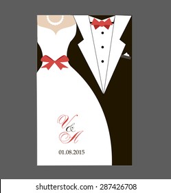 bride and groom Wedding invitation