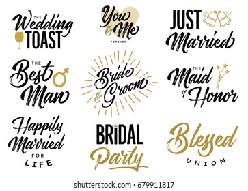 bride groom wedding lettering phrases 260nw 679911817