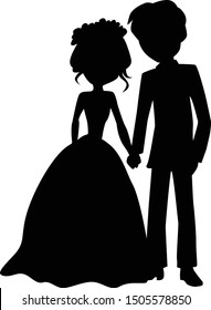 Bride and Groom Wedding Silhouette