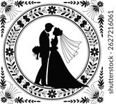 Bride and Groom Wedding Vector