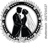 Bride and Groom Wedding Vector