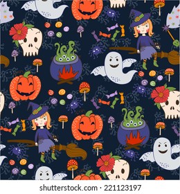 Bride Halloween vector seamless patterns. Endless texture can be used for wallpaper, pattern fills, web page,background