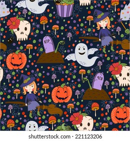 Bride Halloween vector seamless patterns. Endless texture can be used for wallpaper, pattern fills, web page,background
