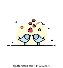 Bride, Hearts, Love, Loving, Wedding Business Logo Template. Flat Color