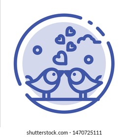 Bride, Hearts, Love, Loving, Wedding Blue Dotted Line Line Icon. Vector Icon Template background