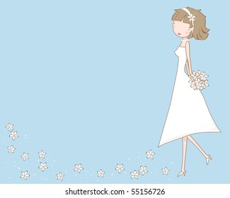 Bride holding bouquet