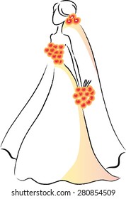bride holding flowers