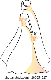 bride holding flowers