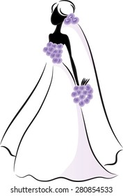 bride holding flowers