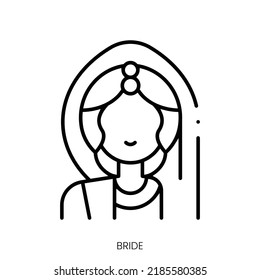bride icon. Linear style sign isolated on white background. Vector illustration