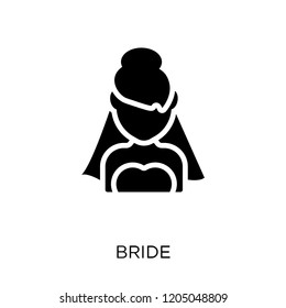 Bride icon. Bride symbol design from Wedding and love collection. Simple element vector illustration on white background.