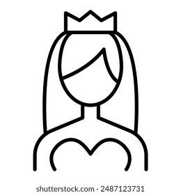 Bride icon in thin line style Vector illustration graphic design 