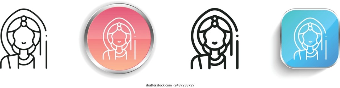 bride icon. Thin Linear, Regular and Button Style Design Isolated On White Background