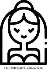 bride icon. Thin Linear Style Design Isolated On White Background