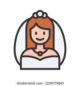 Bride icon vector image. Can also be used for Physical Fitness. Suitable for mobile apps, web apps and print media.