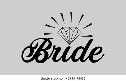 Bride Letter Wedding Diamond Bride Vector and Clip Art
