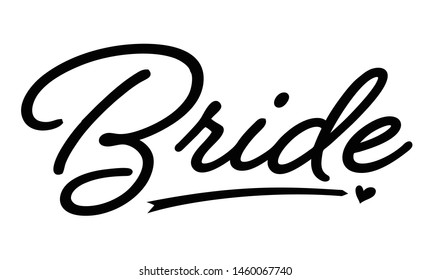 Bride lettering vector logo template