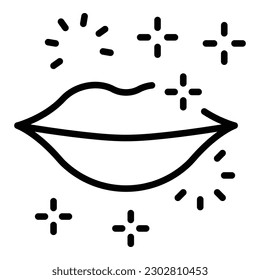 Bride lips icon outline vector. Wedding event. Ceremony party