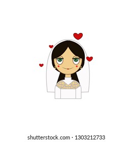 Bride, love, heart, valentine’s day icon. Element of color Valentine's Day. Premium quality graphic design icon. Signs and symbols collection icon for websites, web design