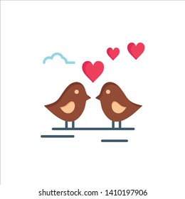 Bride, Love, Wedding, Heart  Flat Color Icon. Vector icon banner Template