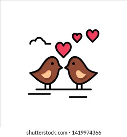 Bride, Love, Wedding, Heart  Flat Color Icon. Vector icon banner Template