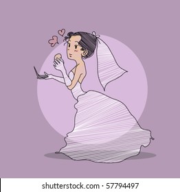 bride making make up